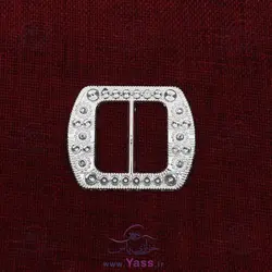 خرید سگک نقره ای 3 سانت مستطیل طرحدار - خرازی یاس