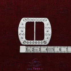 خرید سگک نقره ای 3 سانت مستطیل طرحدار - خرازی یاس