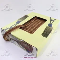 خرید نوار ترمه خارجی شکلاتی کد 08 ( توپ 25 متری ) - خرازی یاس