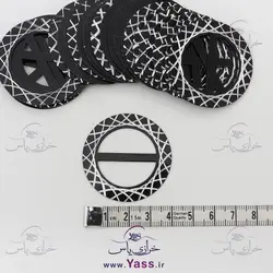 خرید سگک فلزی گرد 3 سانت مشکی نقره ای - خرازی یاس