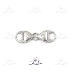 خرید سگک دستک دار فلزی نقره ای 1 سانت قلب نگین دار - خرازی یاس