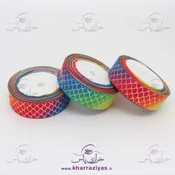 خرید روبان گروگرن ( گلو ) 2/5 سانت طرح دار - خرازی یاس