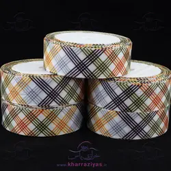 خرید روبان گروگرن ( گلو ) 2/5 سانت چهارخانه کد 6 - خرازی یاس