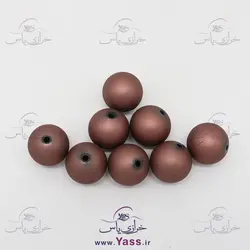 خرید مهره کائوچویی 1.5 سانت طرح مخمل قهوه ای - خرازی یاس