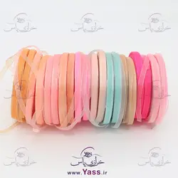 خرید روبان حریر نیم سانت صورتی ماتیکی - خرازی یاس