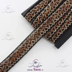 خرید نوار قلاب بافی 3.5 سانت مشکی قهوه ای - خرازی یاس