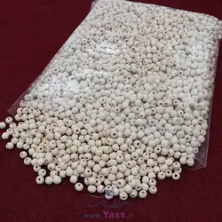 خرید مهره چوبی دایره کرم 8 میل ( کیلویی ) - خرازی یاس