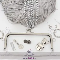 پک کامل کیف مکرومه بافی سیلور مخصوص بافت کیف مکرومه کلاسیک - خرازی یاس