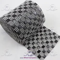 خرید نگین متری نقره ای مربع مشکی اسپرت - خرازی یاس