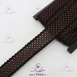 خرید نوار قلاب بافی 4 سانت مشکی شکلاتی - خرازی یاس