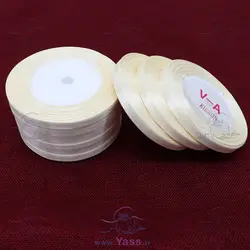 خرید روبان ساتن نیم سانت کرم نباتی (توپ 33 یاردی) - خرازی یاس
