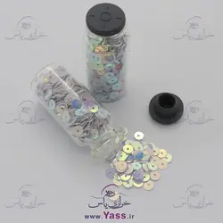 خرید پولک تخت هولوگرامی 5 میل سفید هفت رنگ - خرازی یاس