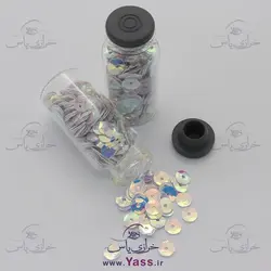 خرید پولک کاسه ای هولوگرامی 7 میل سفید هفت رنگ - خرازی یاس