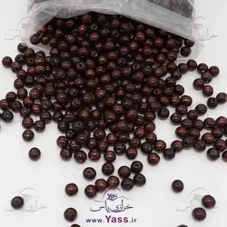 خرید مهره چوبی قهوه ای پلی استر سایز 12 میلیمتر ( کیلویی ) - خرازی یاس
