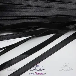 خرید نوار اریب چرم ایرانی لب دوخت مشکی 1.5 سانت - خرازی یاس