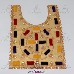 یقه تزئینی آینه کاری طلایی هندی طرح 2