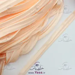 نوار مغزی ساتن کرم گلبهی ( توپی )