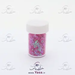 پولک هولوگرامی هفت رنگ طرح قلب ارغوانی