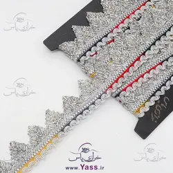 نوار ملیله کاری شاین دار حرارتی نقره ای لبه دالبر هندی