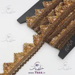 نوار ملیله کاری شاین دار حرارتی زرد قلم متالیک هندی