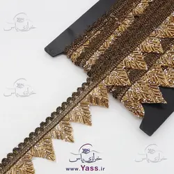 نوار ملیله کاری شاین دار حرارتی طلایی زردقلم هندی