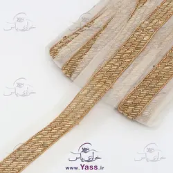 نوار هندی تمام ملیله طرح کج راه طلایی متالیک