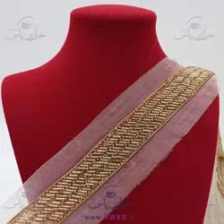 نوار هندی تمام ملیله طرح کج راه طلایی متالیک