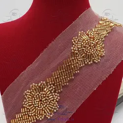 نوار تمام ملیله دوزی طلایی مدل گل