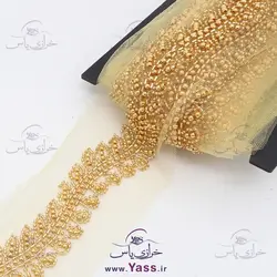 نوار تمام ملیله دوزی طلایی مدل گلبرگ