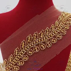 نوار تمام ملیله دوزی طلایی مدل گلبرگ