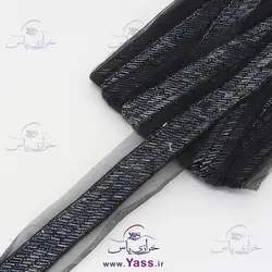 نوار هندی تمام ملیله طرح کج راه سرمه ای سربی