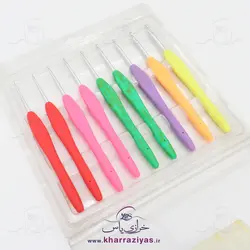 پک میل قلاب بافتنی دسته ژله ای 9 عددی (از سایز 1.5 تا 4 )