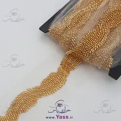 نوار تمام ملیله دوزی طلایی مدل موج