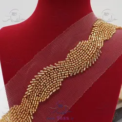 نوار تمام ملیله دوزی طلایی مدل موج