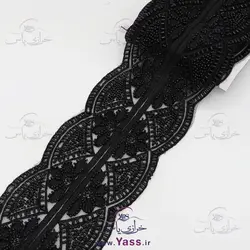 نوار ملیله دوزی دو طرفه مشکی