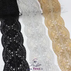 نوار ملیله دوزی دو طرفه مشکی