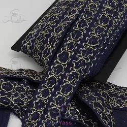 نوار قلاب بافی کار شده سرمه ای