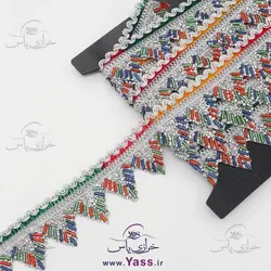 نوار ملیله کاری شاین دار حرارتی نقره ای هفت رنگ دالبر هندی