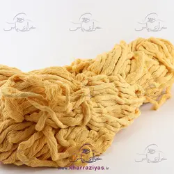 نخ مکرومه کتان نرم تاب زرد پرتقالی (کلاف حدود 400 گرمی)
