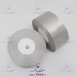 روبان ساتن 4 سانت نقره ای (توپی)