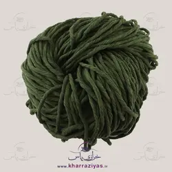 نخ مکرومه کتان نرم تاب سبز ارتشی (کلاف حدود 450 گرمی)