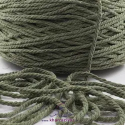 نخ مکرومه کتان تابیده 4 میل سبز ارتشی (کیلویی)