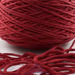 نخ مکرومه کتان نرم تاب 4 میل زرشکی روشن (350 گرمی)