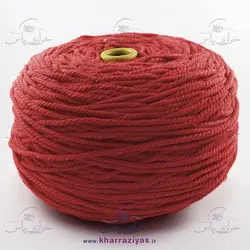 نخ مکرومه کتان نرم تاب 4 میل زرشکی روشن (350 گرمی)