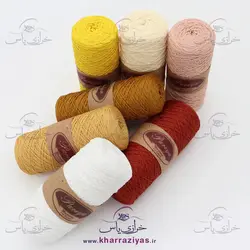 نخ مکرومه کتان تک سوزن سبز چمنی