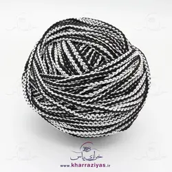 نخ مکرومه پفکی 10 سوزن اسپرت مشکی و سفید (کیلویی)