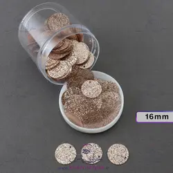 پولک سکه ای 1/6سانت دوختنی رز گلد اکلیلی (بسته حدود 25 گرمی)