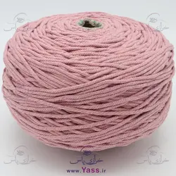 نخ مکرومه کتان تابیده 4 میل صورتی رگه دار (کیلویی)
