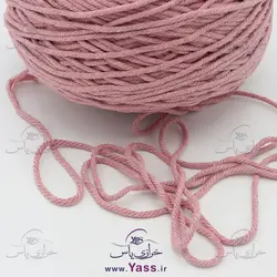 نخ مکرومه کتان تابیده 4 میل صورتی رگه دار (کیلویی)