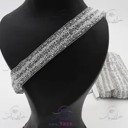 نوار حرارتی لواشکی نگین دون پاش سفید نقره ای 2.5 سانت
